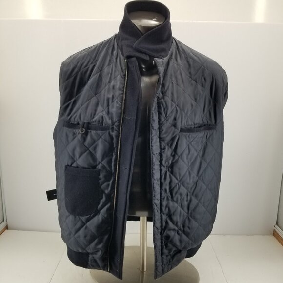 Jos. A. Bank Full Zip Wool Cashmere Blue Bomber Lined Jacket Men's Medium - Picture 13 of 13